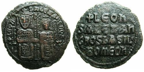 $20000 Follis Byzantinisches Reich (330-1453) Bronze Leo VI Wise (866-912)