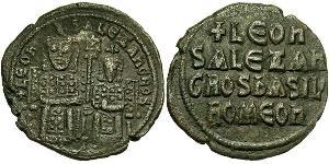 $20000 Follis 拜占庭帝国 青铜 Leo VI Wise (866-912)