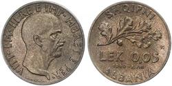 0,05 Lek Albanian Kingdom (1939-1943) Bronze/Aluminium Victor Emmanuel III of Italy (1869 - 1947)