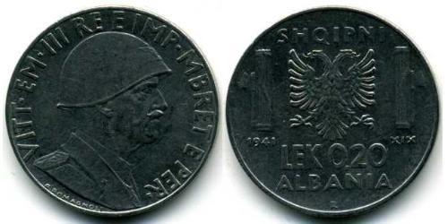 0,20 Lek Albanian Kingdom (1939-1943) Rostfreier Stahl Viktor Emanuel III. (Italien) (1869 - 1947)