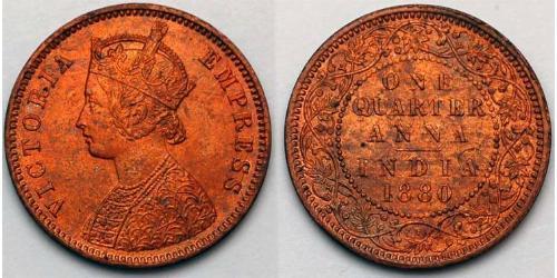 0.25 Anna Raj Británico (1858-1947)  Victoria (1819 - 1901)