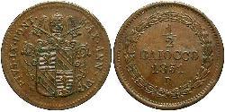 0.5 Baiocco Vatikan (1926-) Kupfer Pius IX (1792- 1878)