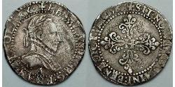 0.5 Franc France Silver Henry III of France (1551 - 1589)