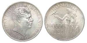 100000 Leu Regno di Romania (1881-1947) Argento Michele I di Romania