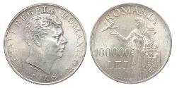 100000 Leu Reino de Rumanía (1881-1947) Plata Miguel I de Rumania