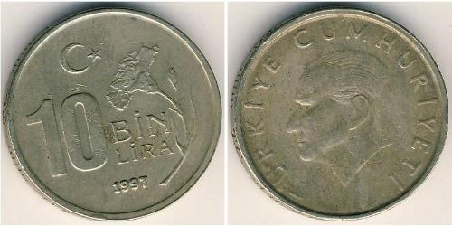 10000 Lira Turchia (1923 - ) Rame/Nichel 
