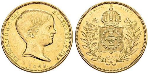 10000 Reis Empire of Brazil (1822-1889) Gold Peter II. (Brasilien) (1825 - 1891)