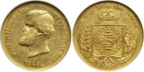 10000 Reis Imperio del Brasil (1822-1889) Oro 