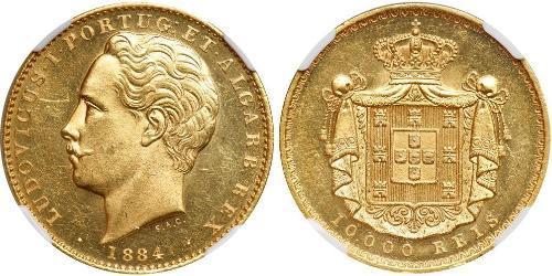 10000 Reis Reino de Portugal (1139-1910) Oro Luis I de Portugal (1838 - 1889)