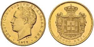 10000 Рейс Королевство Португалия (1139-1910) Золото Луиш I (1838 - 1889)