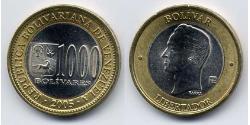 1000 Bolivar Venezuela (1811 - ) Bimetal 