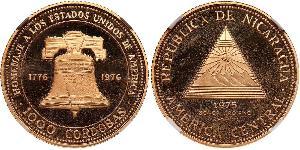 1000 Cordoba Nicaragua (1821 - ) Or 