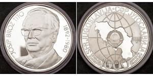 1000 Dinar Serbien Silber Josip Broz Tito