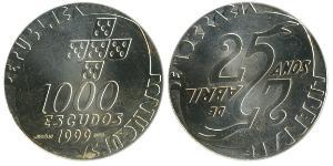1000 Escudo 葡萄牙 銀 
