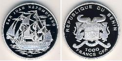 1000 Franc Benin Argento 
