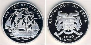 1000 Franc Benin Argento 