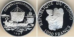 1000 Franc Repubblica Democratica del Congo Argento 