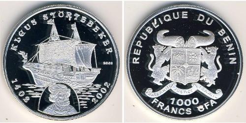 1000 Franc Benín Plata 