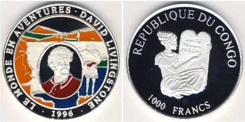 1000 Franc Demokratische Republik Kongo Silber 