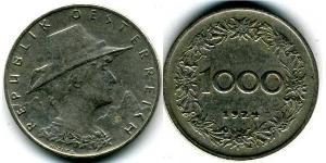1000 Krone Prima repubblica austriaca (1918-1934) Rame/Nichel 