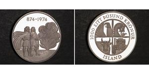 1000 Krone Iceland 銀 