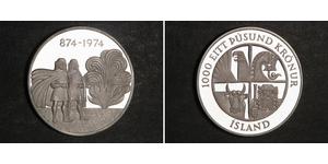 1000 Krone 冰岛 (1944 - ) 銀 