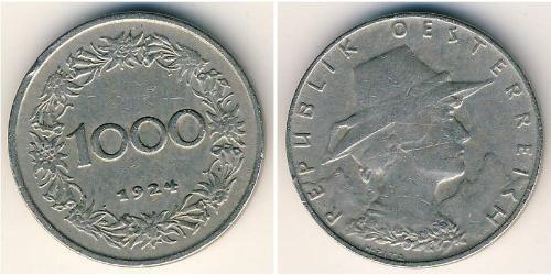 1000 Krone 奥地利第一共和国 (1919 - 1934) 銅/镍 