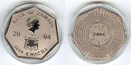 1000 Kwacha Zambia (1964 - ) Níquel/Cobre 