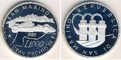 1000 Lira Saint-Marin (301 - ) Argent 