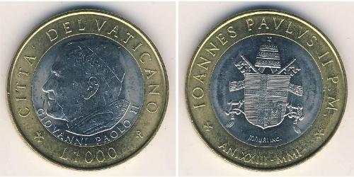 1000 Lira Vatikan (1926-) Bimetall 