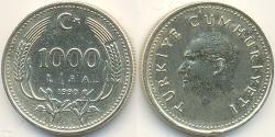 1000 Lira Türkei (1923 - ) Messing 