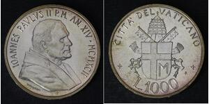 1000 Lira Ciudad del Vaticano Plata 