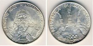 1000 Lira San Marino (301 - ) Silber 