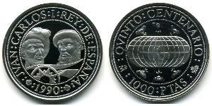 1000 Peseta Regno di Spagna (1976 - ) Argento 