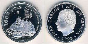 1000 Peseta Kingdom of Spain (1976 - ) Silver 