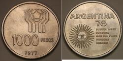 1000 Peso Argentine Argent 