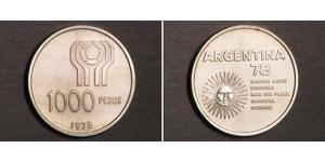 1000 Peso Argentine Argent 