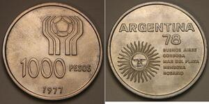 1000 Peso Argentine Argent 