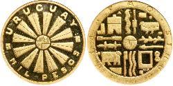 1000 Peso Uruguay (1825 - ) Gold 