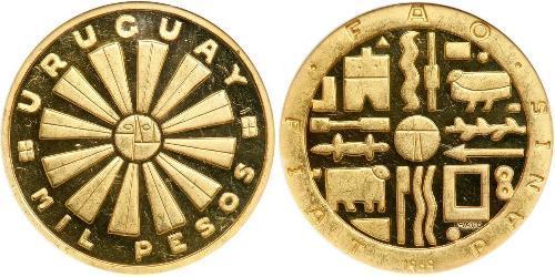 1000 Peso Uruguay (1825 - ) Gold 