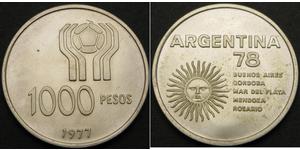 1000 Peso Argentinien Silber 