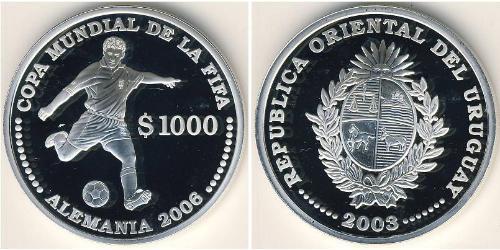 1000 Peso Uruguay (1825 - ) Silver 