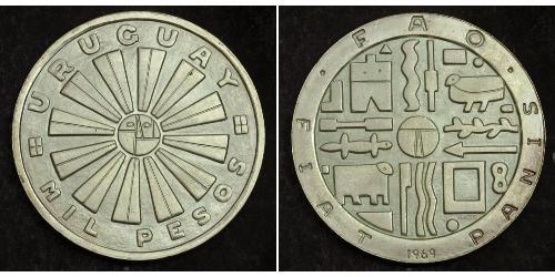1000 Peso 乌拉圭 銀 