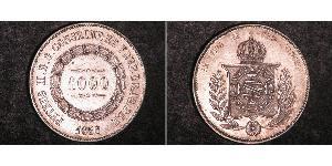1000 Reis Empire du Brésil (1822-1889) Argent Pierre II du Brésil (1825 - 1891)