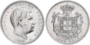 1000 Reis Regno del Portogallo (1139-1910) Argento Carlo I del Portogallo (1863-1908)