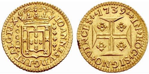 1000 Reis Royaume de Portugal (1139-1910) Or Jean V de Portugal (1689-1750)