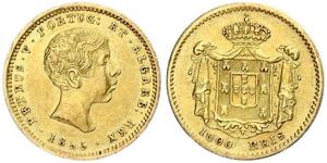 1000 Reis Portogallo / Regno del Portogallo (1139-1910) Oro Peter V of Portugal (1837-1861)