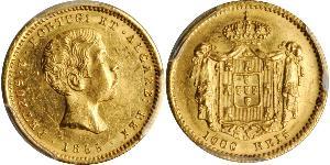 1000 Reis Portogallo / Regno del Portogallo (1139-1910) Oro Peter V of Portugal (1837-1861)
