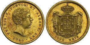 1000 Reis Portogallo / Regno del Portogallo (1139-1910) Oro Peter V of Portugal (1837-1861)