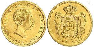 1000 Reis Portugal / Reino de Portugal (1139-1910) Oro Peter V of Portugal (1837-1861)